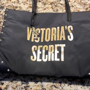 Victoria's Secret Black Tote with Gold Lettering